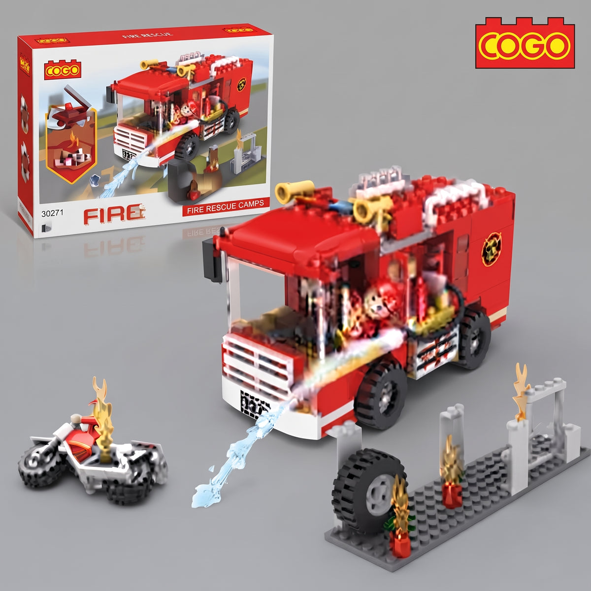 FIRE & RESCUE 2IN1 184PCS BLOCKS
